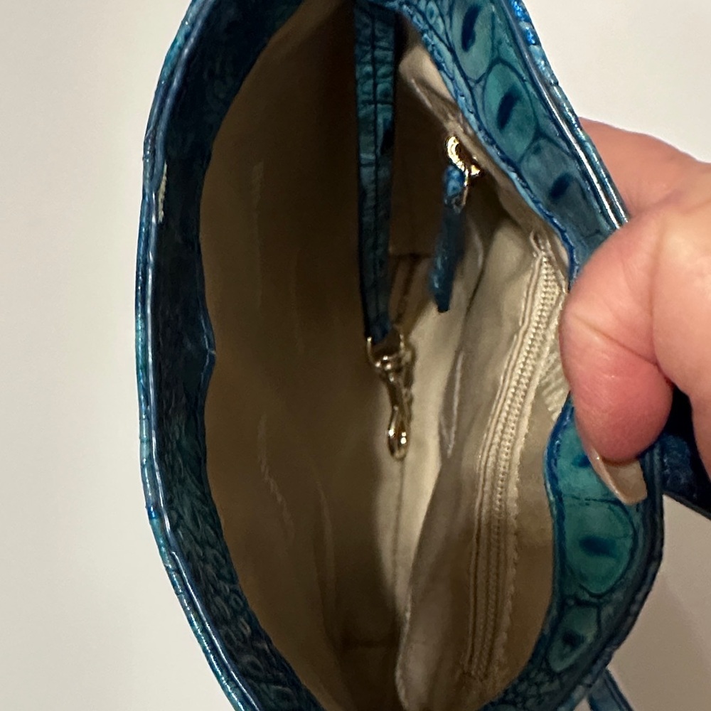 Brahmin Teal Croc-Embossed Adjustable Crossbody Bag - Picture 4 of 4